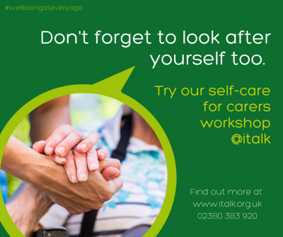 #wellbeingateveryage self-care for carers workshop